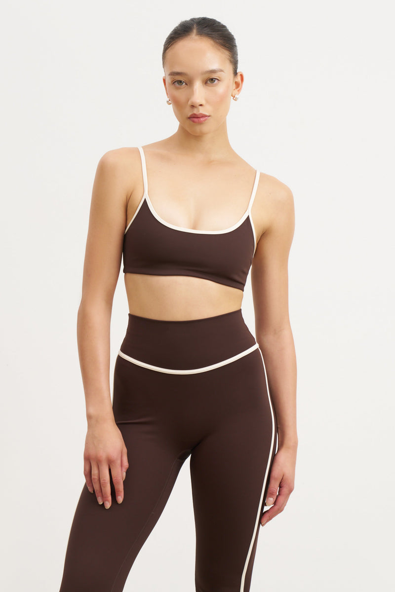 Base Contrast Trim Cami Bra - Carob/Tofu