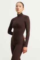 Base Sculpting Zip Up Jacket - Carob