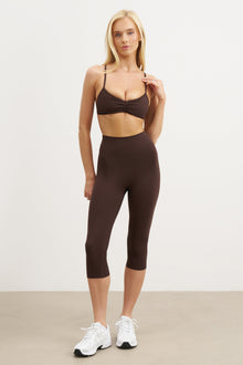 Base Sculpting Skinny Ruched Bra - Carob