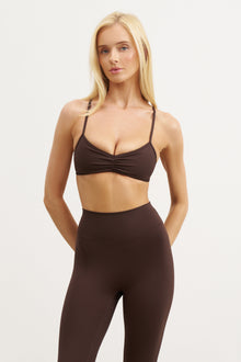 Base Sculpting Skinny Ruched Bra - Carob