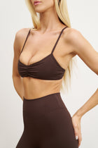Base Sculpting Skinny Ruched Bra - Carob