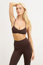 Base Sculpting Skinny Ruched Bra - Carob