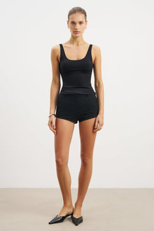 Scoop Neck Tank Top - Black