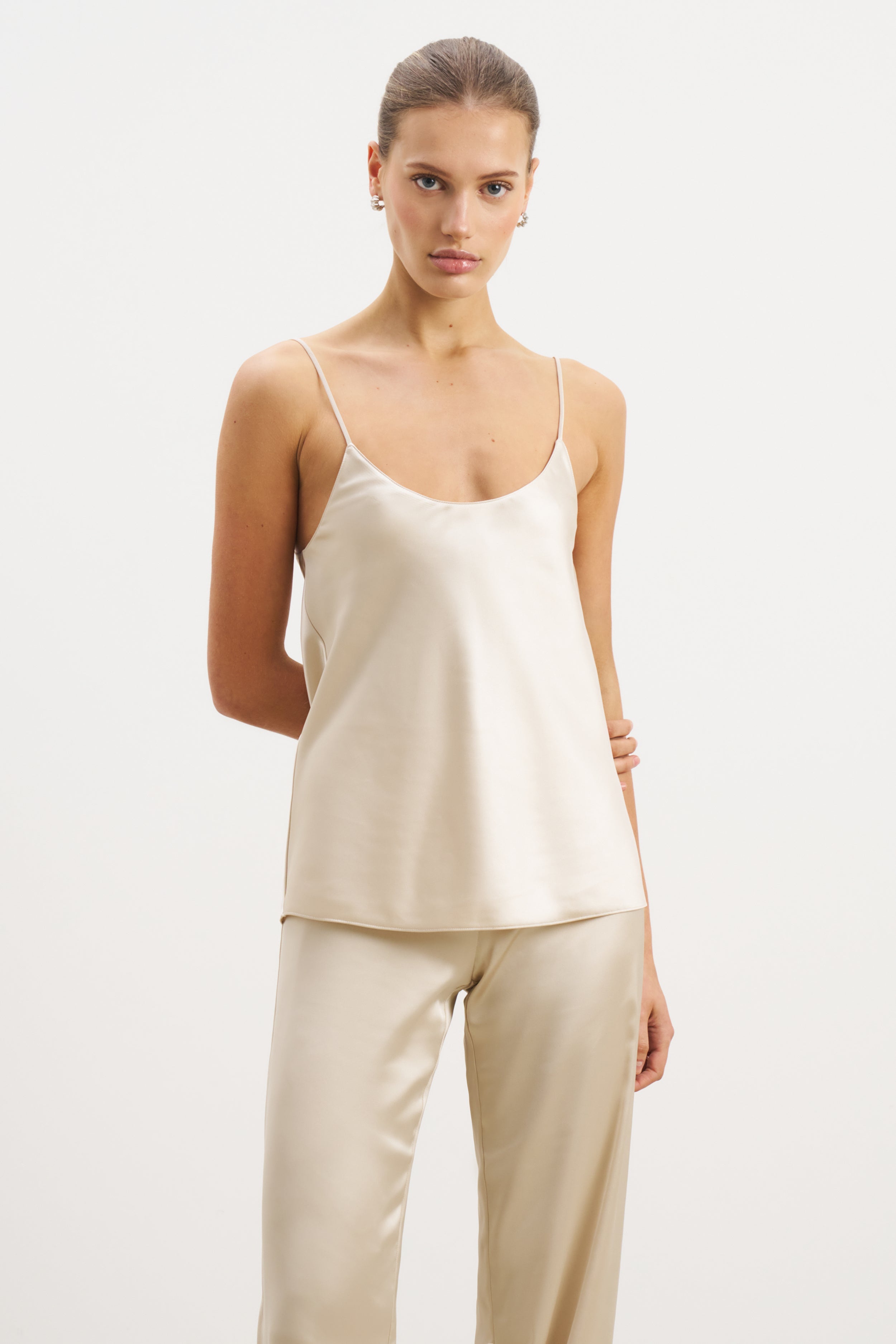 Satin Scoop Neck Camisole - Champagne | BOA