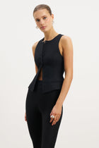 Tailored Button Down Waistcoat - Black