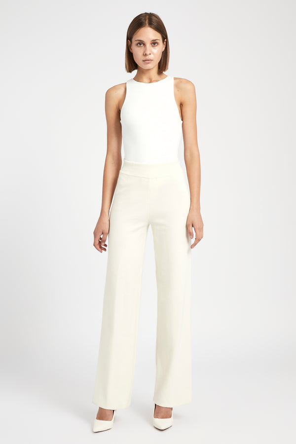 Slouchy Lounge Knit Trousers - Cream