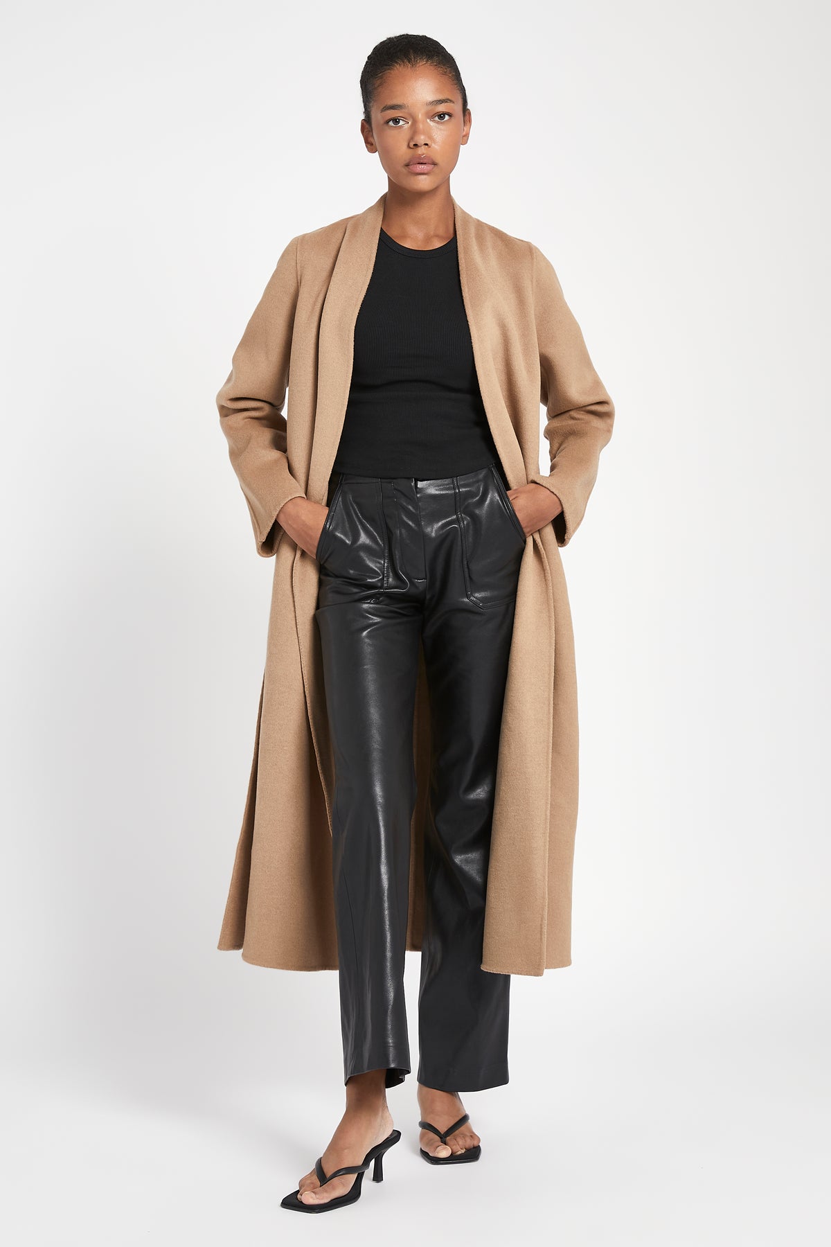 Women's double sales faced wool coat