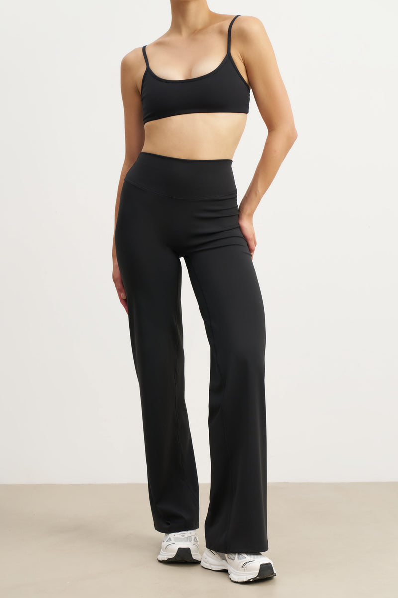 Base Sculpting Wide Leg Trousers - Black