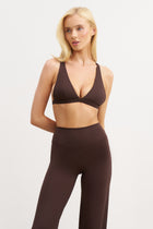 Base Sculpting Wide Leg Trousers - Carob