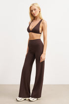 Base Sculpting Wide Leg Trousers - Carob