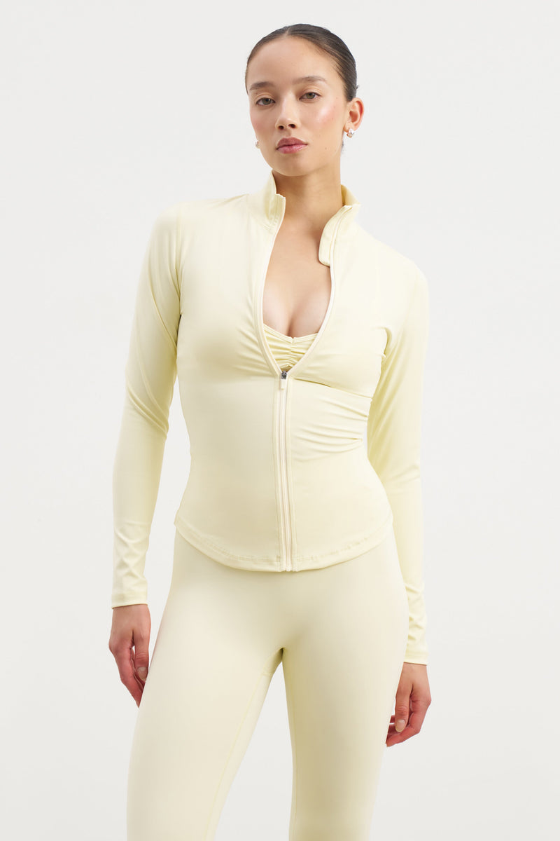 Base Sculpting Zip Up Jacket - Buttermilk