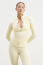 Base Sculpting Zip Up Jacket - Buttermilk