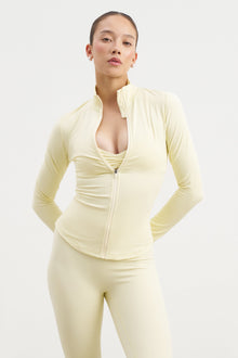 Base Sculpting Zip Up Jacket - Buttermilk