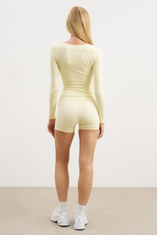 Base Sculpting Scoop Neck Long Sleeve Top - Buttermilk