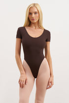 Base Sculpting Cross Back Bodysuit - Carob