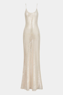 Sequin Camisole Maxi Dress - Nude