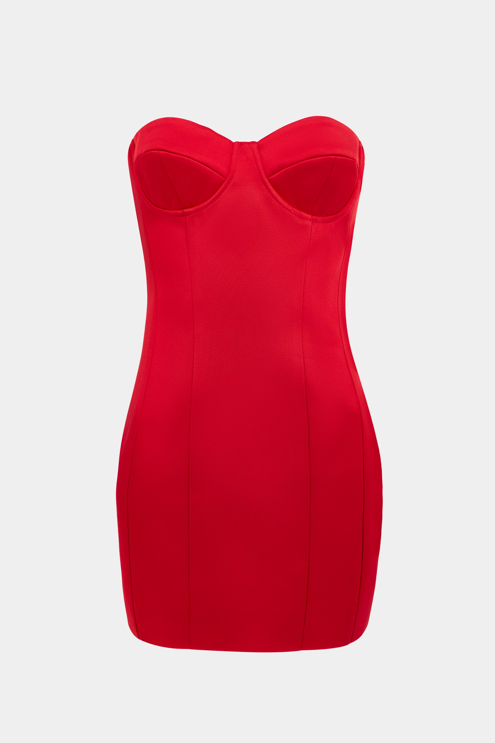 Satin Column Corset Mini Dress - Scarlet | BOA Satin Column Corset Mini Dress - Scarlet | BOA