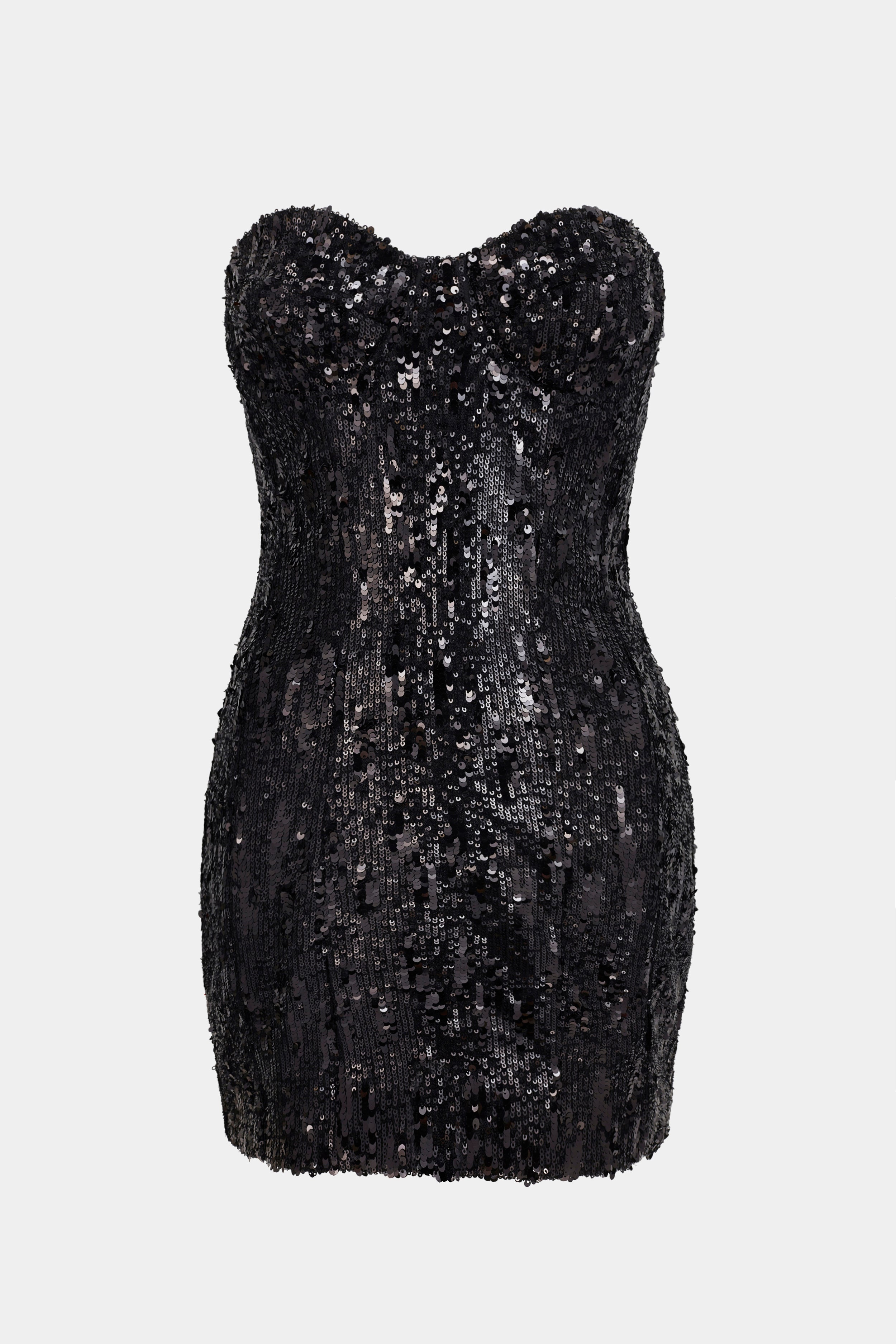 princess polly baby blue dress Sequin Column Corset Mini Dress - Black