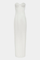 Satin Column Corset Maxi Dress - Cream