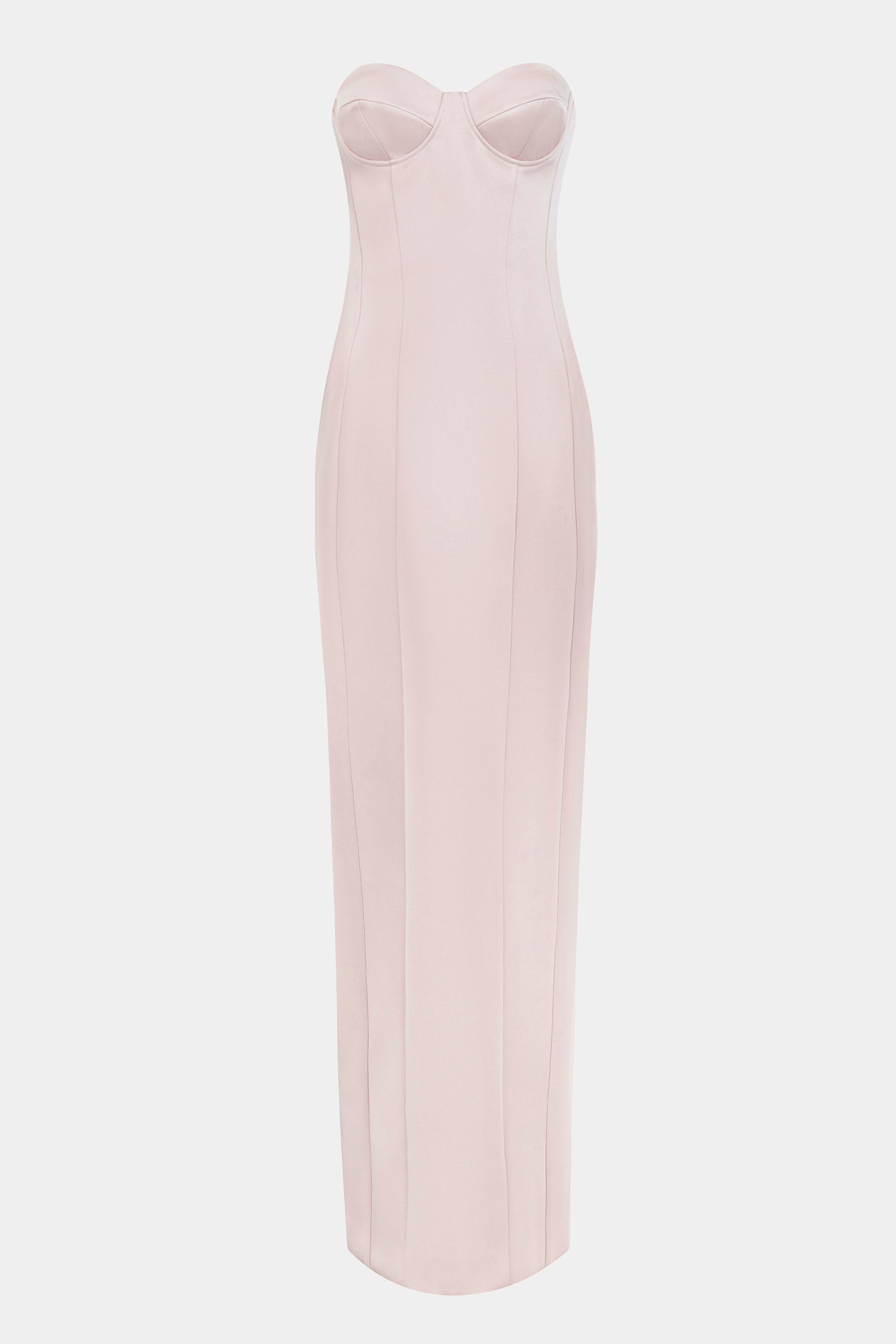 Satin Column Corset Maxi Dress - Blush | BOA Satin Column Corset Maxi Dress - Blush | BOA