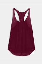Sheer Plunge U Neck Tank Top - Mulberry
