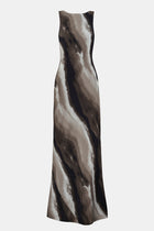 Satin Backless Cowl Maxi Dress - Sage Marble