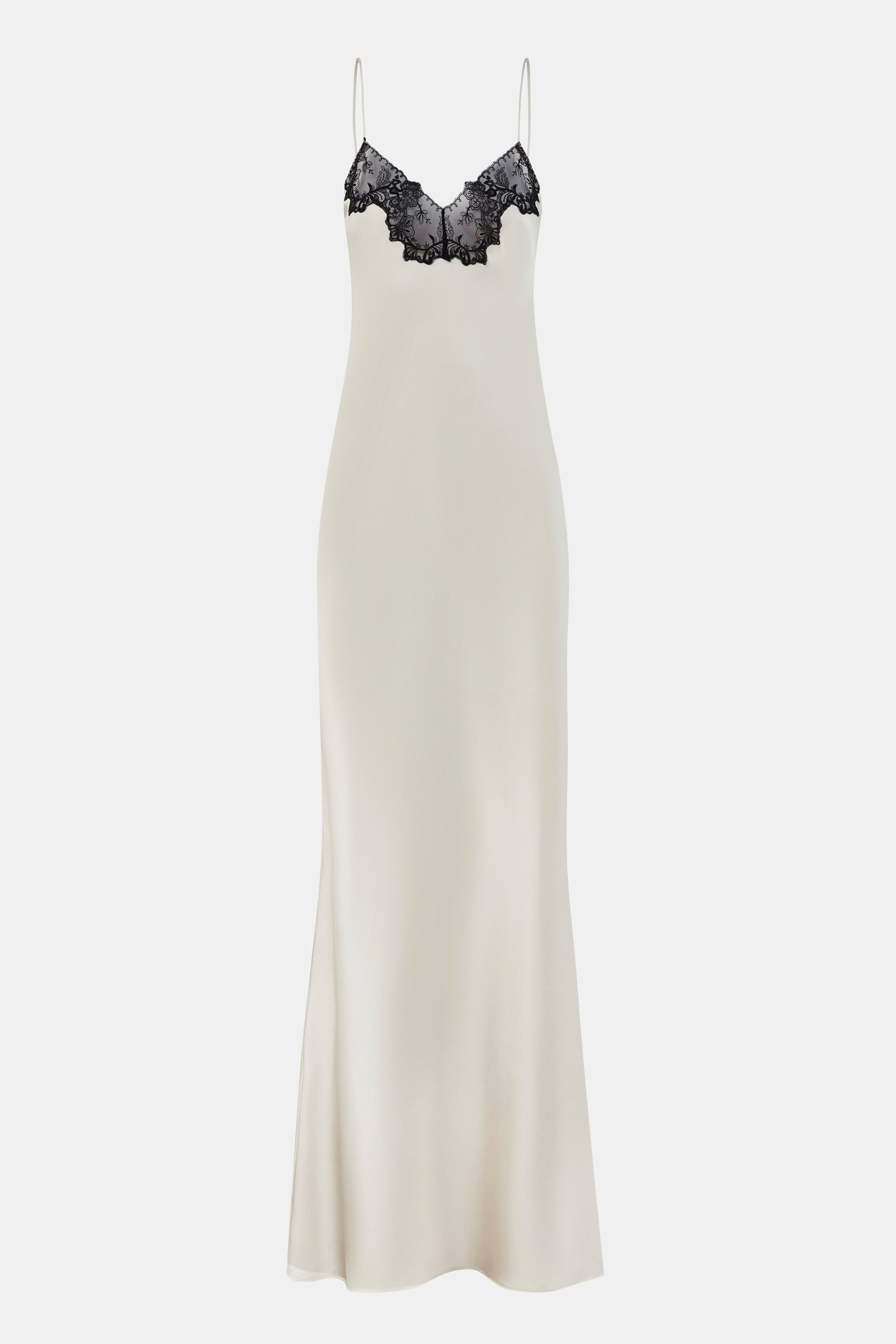 Satin Lace Detail Camisole Maxi Dress - Champagne/Black | BOA Satin Lace Detail Camisole Maxi Dress - Champagne/Black | BOA