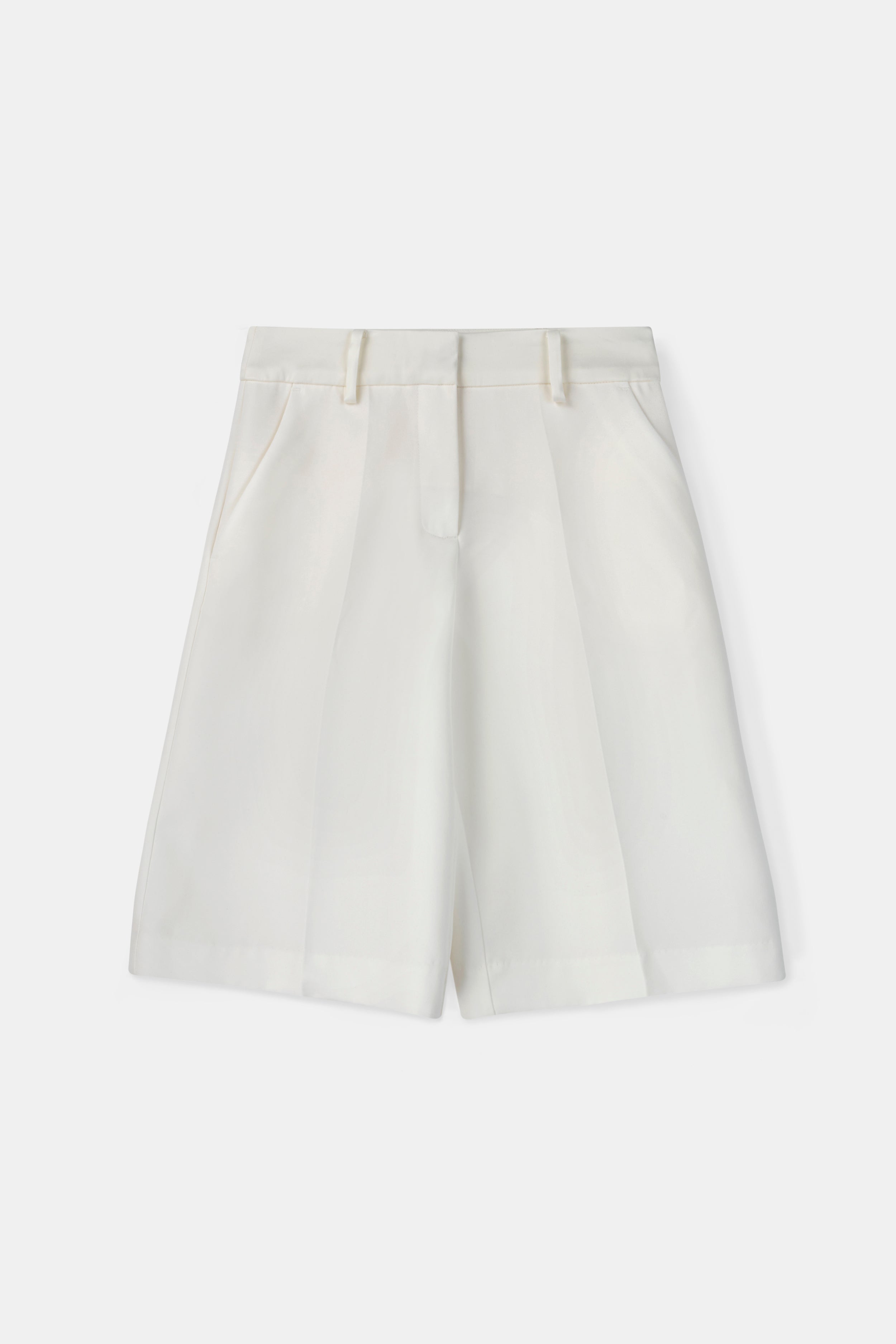 Satin Detail Longline Shorts - White