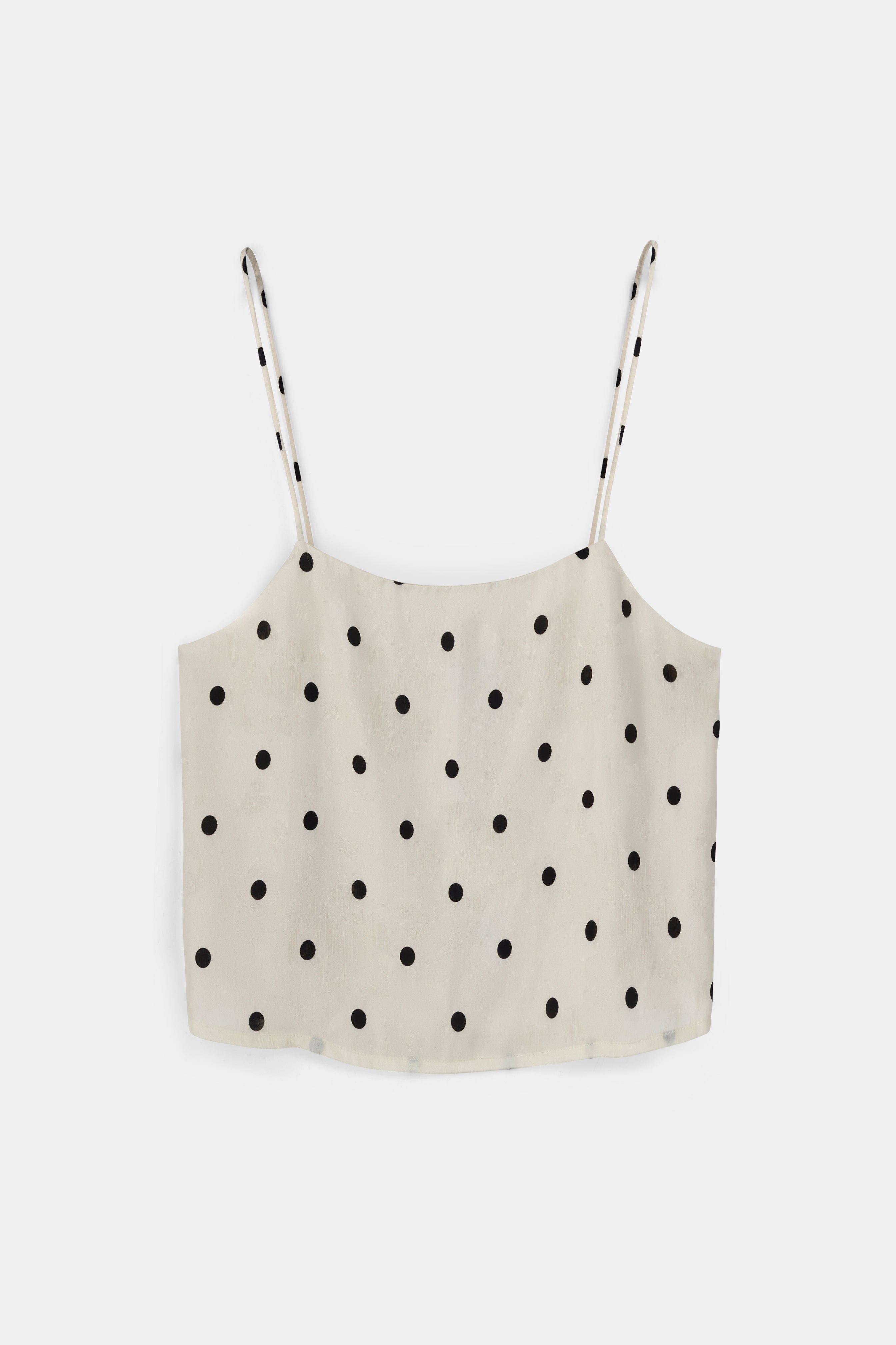 Satin Jacquard Polka Dot Camisole Top - Cream Polka Dot | BOA Satin Jacquard Polka Dot Camisole Top - Cream Polka Dot | BOA