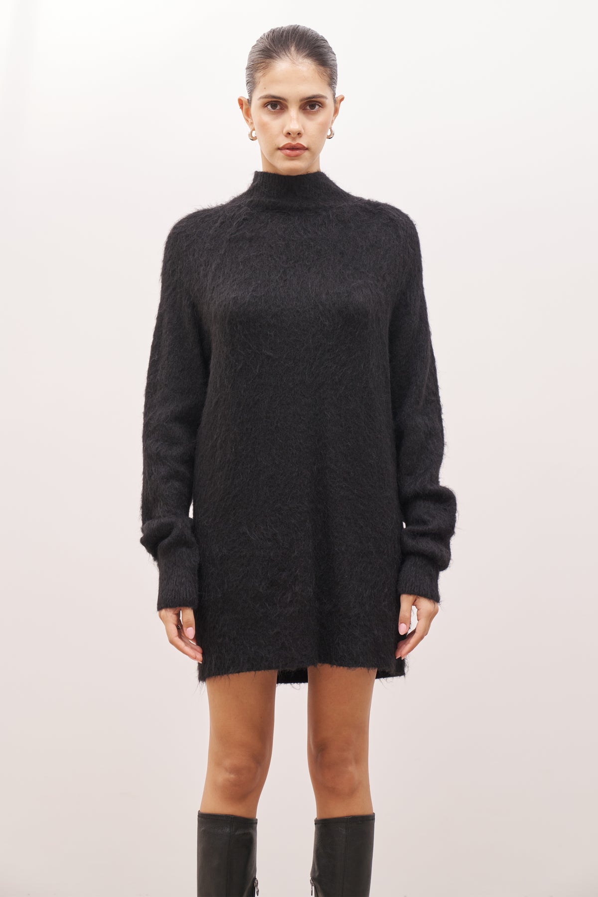 Black turtle neck jumper dress outlet