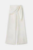 Tailored Draped Belt Trousers - White