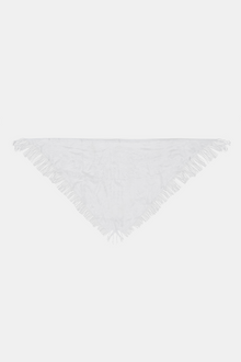 Lace Scarf with Fringing - White