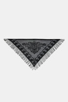 Lace Scarf with Fringing - Black