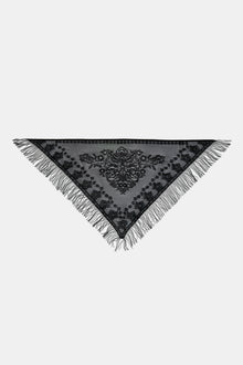 Lace Scarf with Fringing - Black