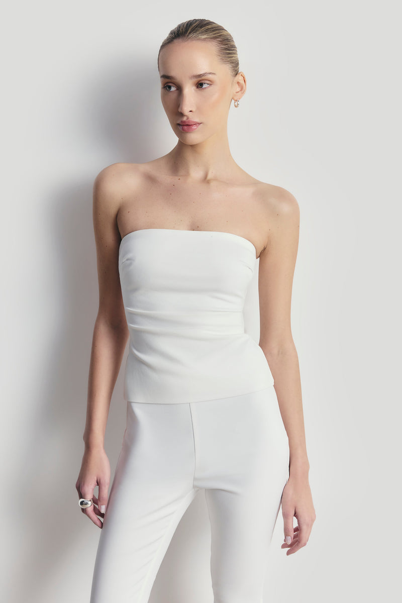 Tailored Ruched Bodice - White