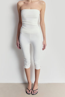 Tailored Capri Leggings - White