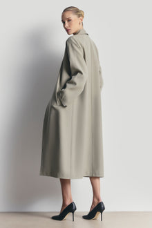 Clean Cut Longline Driving Coat - Antique Sage