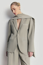 Oversized Single Breasted Blazer - Antique Sage