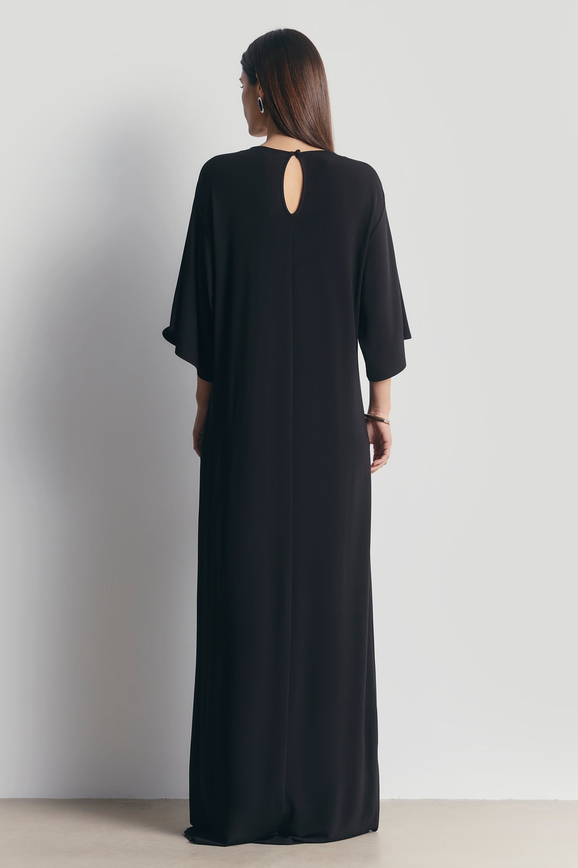 Relaxed Dropped Waist T-Shirt Gown - Black