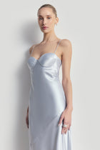 Satin Cup Detail Slip Dress - Frost