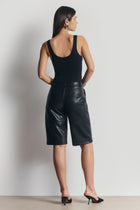 Semi Sheer Scoop Neck Bodysuit - Black