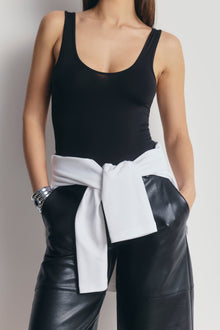 Tailored Leather Longline Shorts - Black