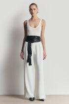 High Gloss Satin Tassel Shawl - Black