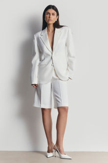 Satin Detail Longline Shorts - White