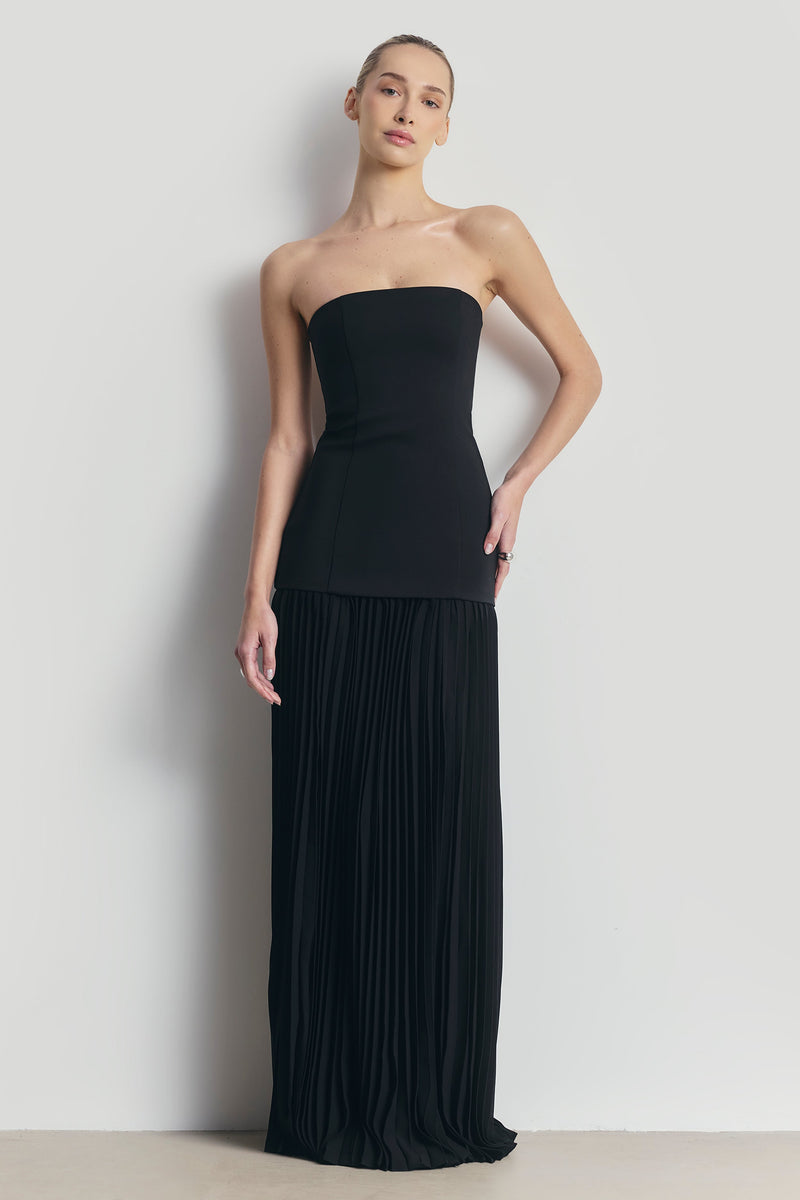 black structured bodice maxi dress Eleonora