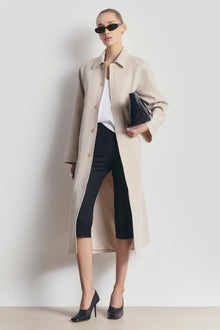 Clean Cut Longline Driving Coat - Stone
