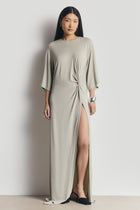 Relaxed Dropped Waist T-Shirt Gown - Antique Sage