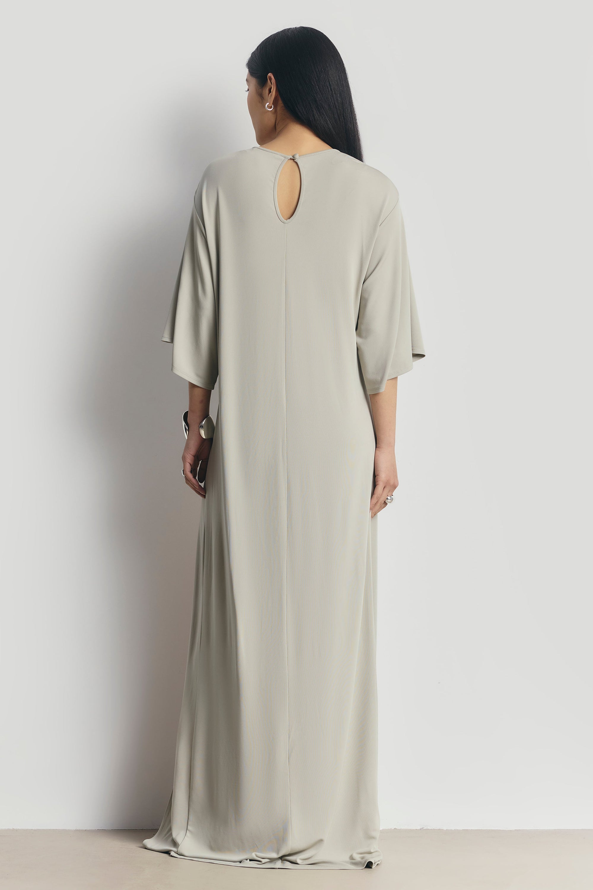 Relaxed Dropped Waist T-Shirt Gown - Antique Sage | BOA Relaxed Dropped Waist T-Shirt Gown - Antique Sage | BOA