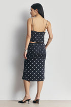 Satin Jacquard Polka Dot Camisole Top - Black Polka Dot