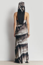 Satin Strapless Maxi Dress - Sage Marble